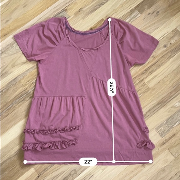 Dusty Rose Ruffled Tee - Picture 4 of 4